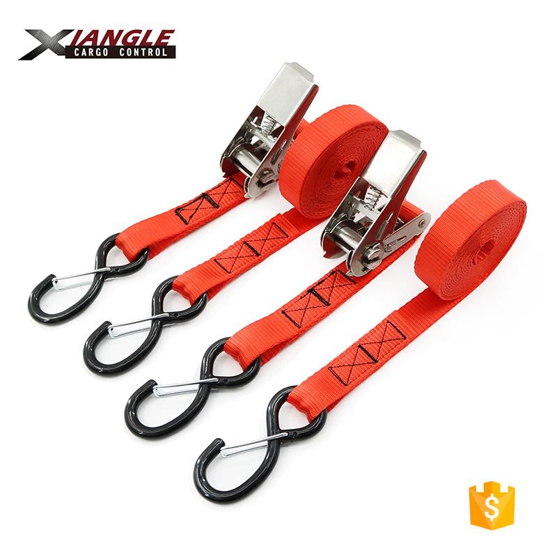 Ratchet strap set with S hook keeper