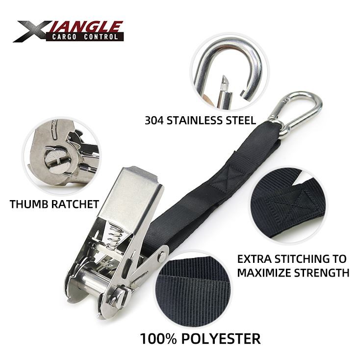 Stainless Steel Ratchet Tie-Down Strap 1''X 10ft -500 Kg Breaking Strength