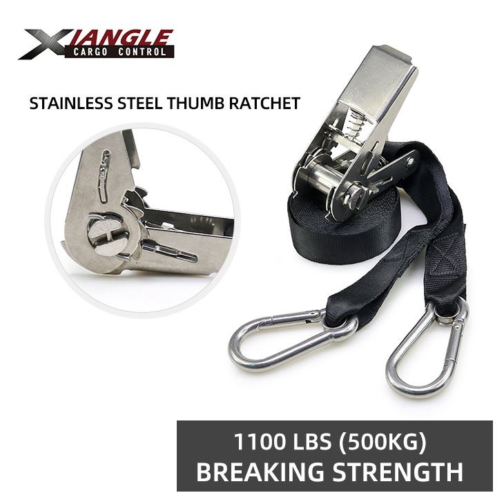Stainless Steel Ratchet Tie-Down Strap 1''X 10ft -500 Kg Breaking Strength