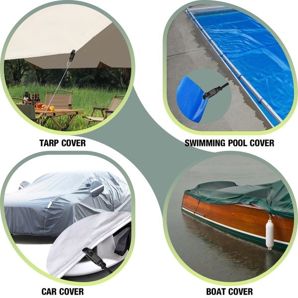 Black Ball Bungee Cords Tarp Clips Set