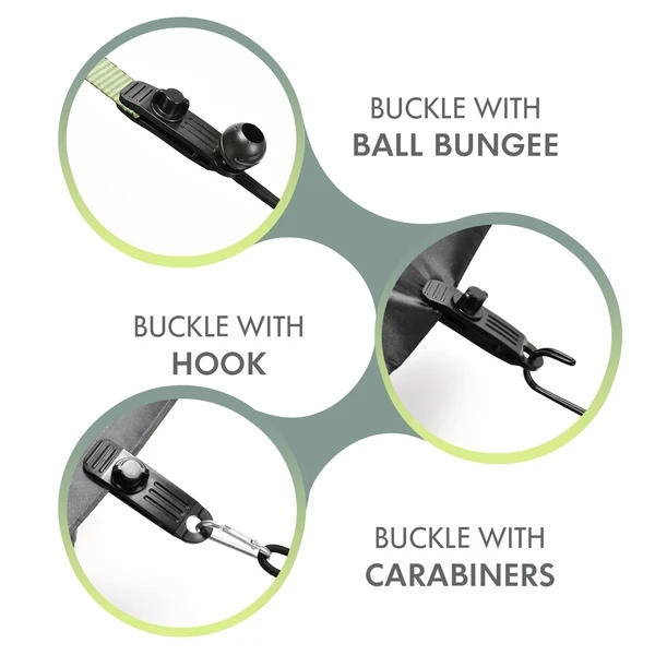 Black Ball Bungee Cords Tarp Clips Set